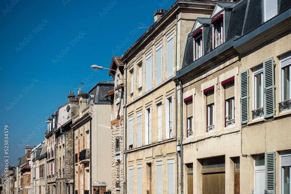 Street view of downtown Reims, France