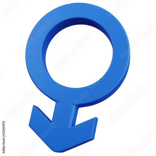 3d rendering sign male isolated