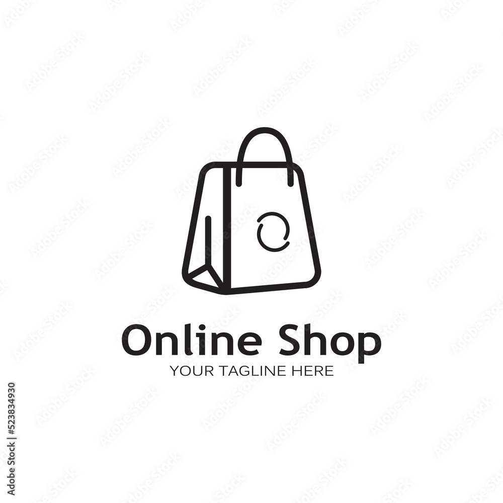 shopping bag logo vector illustration template shopping bag logo vector illustration template