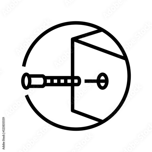 insert metal screw assembly furniture line icon vector illustration