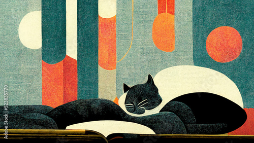 A cat sleeping on the couch