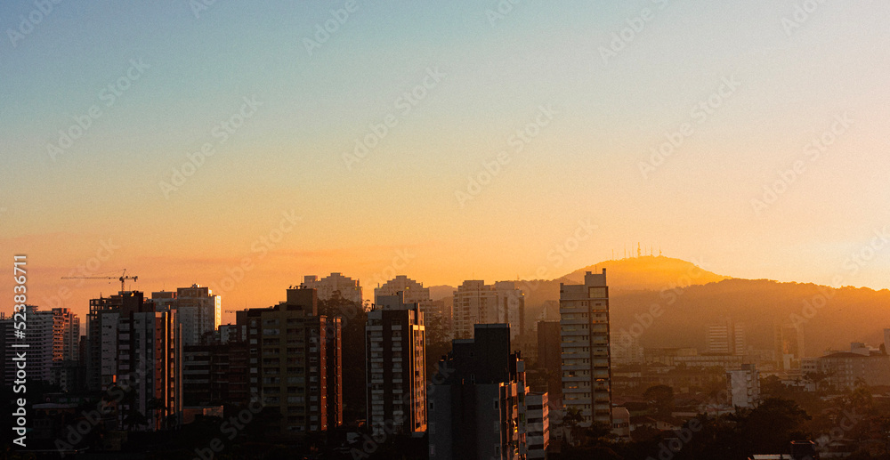 sunrise over the city