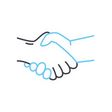 handshake line icon, outline symbol, vector illustration, concept sign