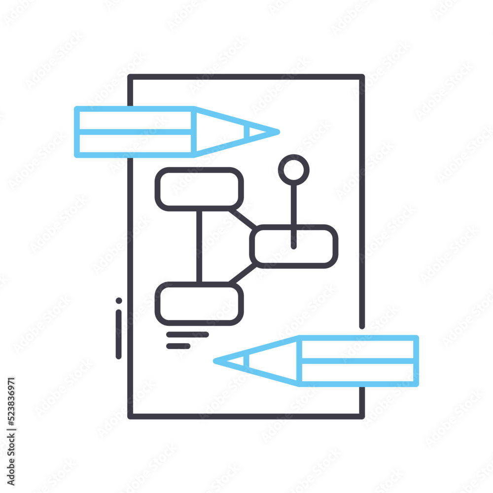 project workflow line icon, outline symbol, vector illustration, concept sign project workflow line icon, outline symbol, vector illustration, concept sign