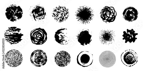circle shape vector backgrounds , grunge texture set 