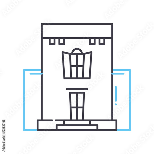tenement house line icon, outline symbol, vector illustration, concept sign
