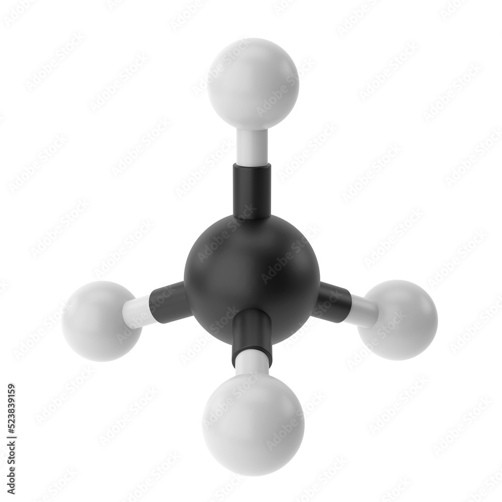 CH4 , Methane chemical formula. 3D chemical structure. CH4 , Methane chemical formula. 3D chemical structure.