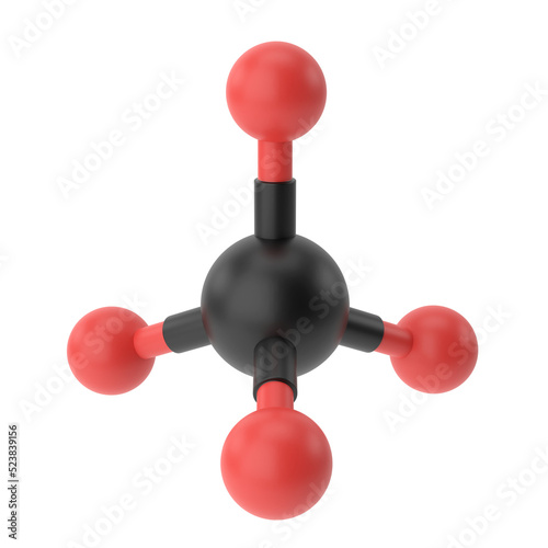 CH4 , Methane chemical formula. 3D chemical structure. photo