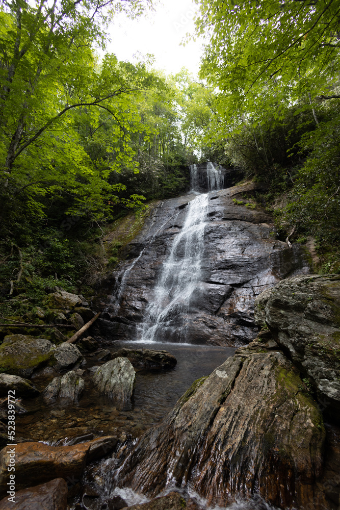 Waterfall in the Pisgah National Forest in Western North Carolina in the Summer Waterfall in the Pisgah National Forest in Western North Carolina in the Summer