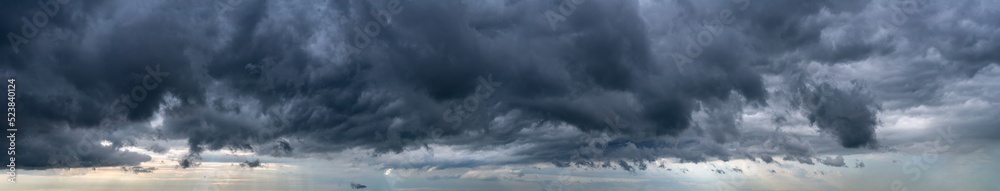Fantastic soft thunderclouds, sky panorama