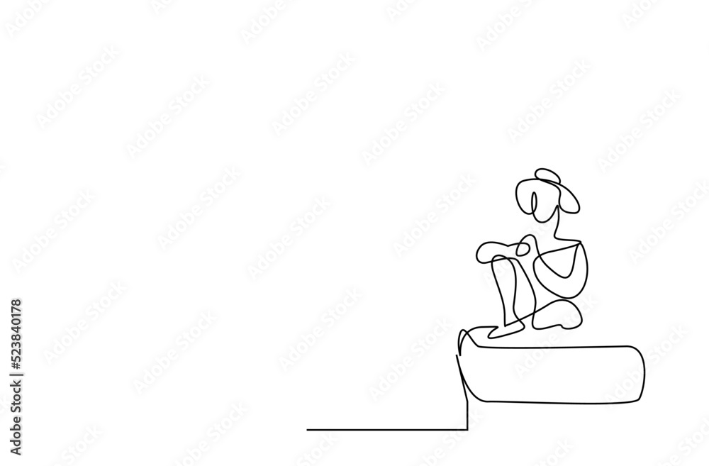 a tourist is sitting relax in an old nostalgic place a tourist is sitting relax in an old nostalgic place