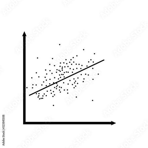 Vector graphic of a linear regression icon.