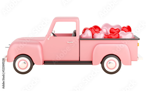 Pink truck isolated 3d render © NuTz