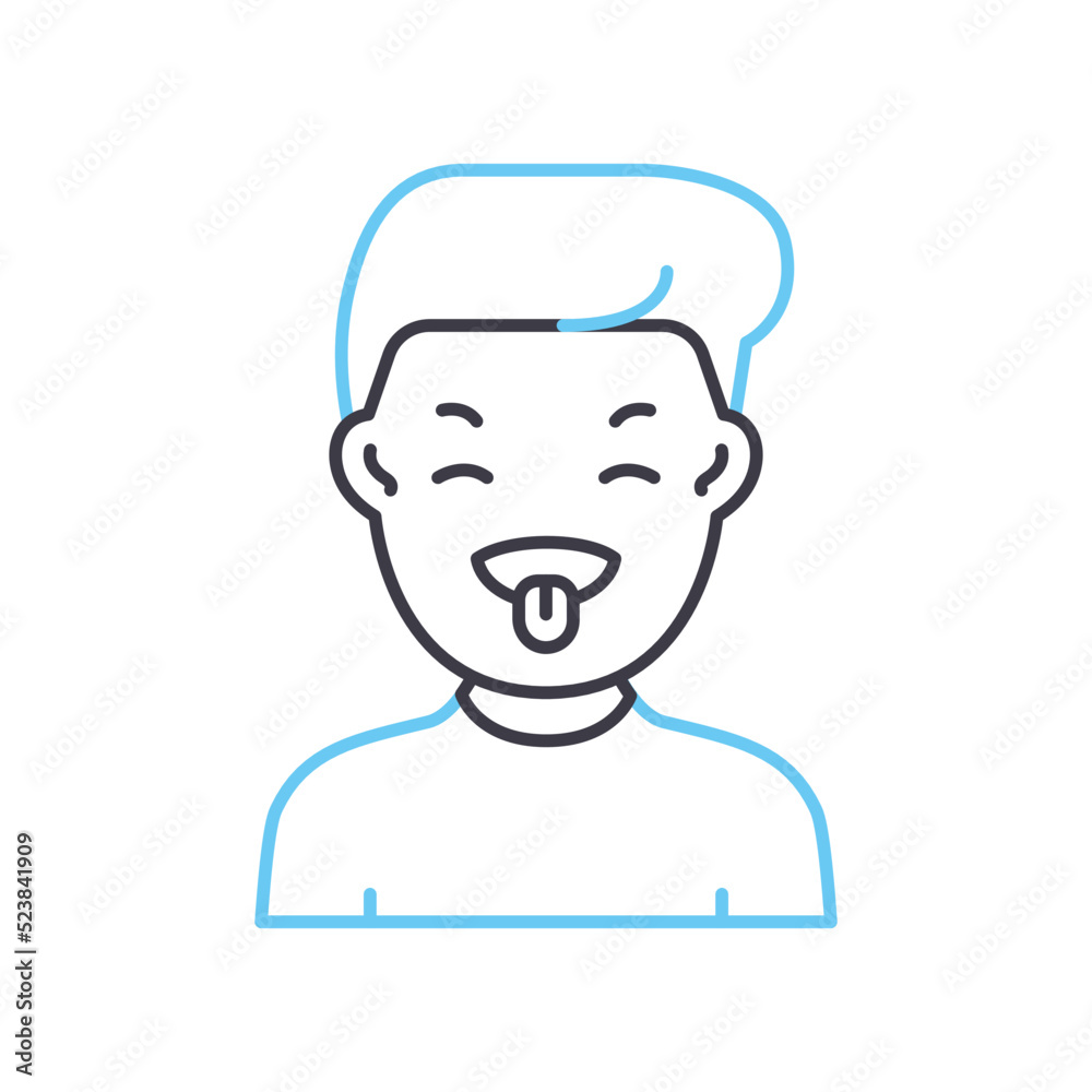 joke line icon, outline symbol, vector illustration, concept sign joke line icon, outline symbol, vector illustration, concept sign