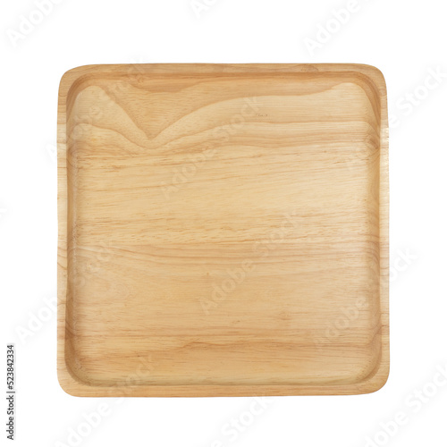 wooden plate for food isolated on white background.concept Handcraft cooking utensils