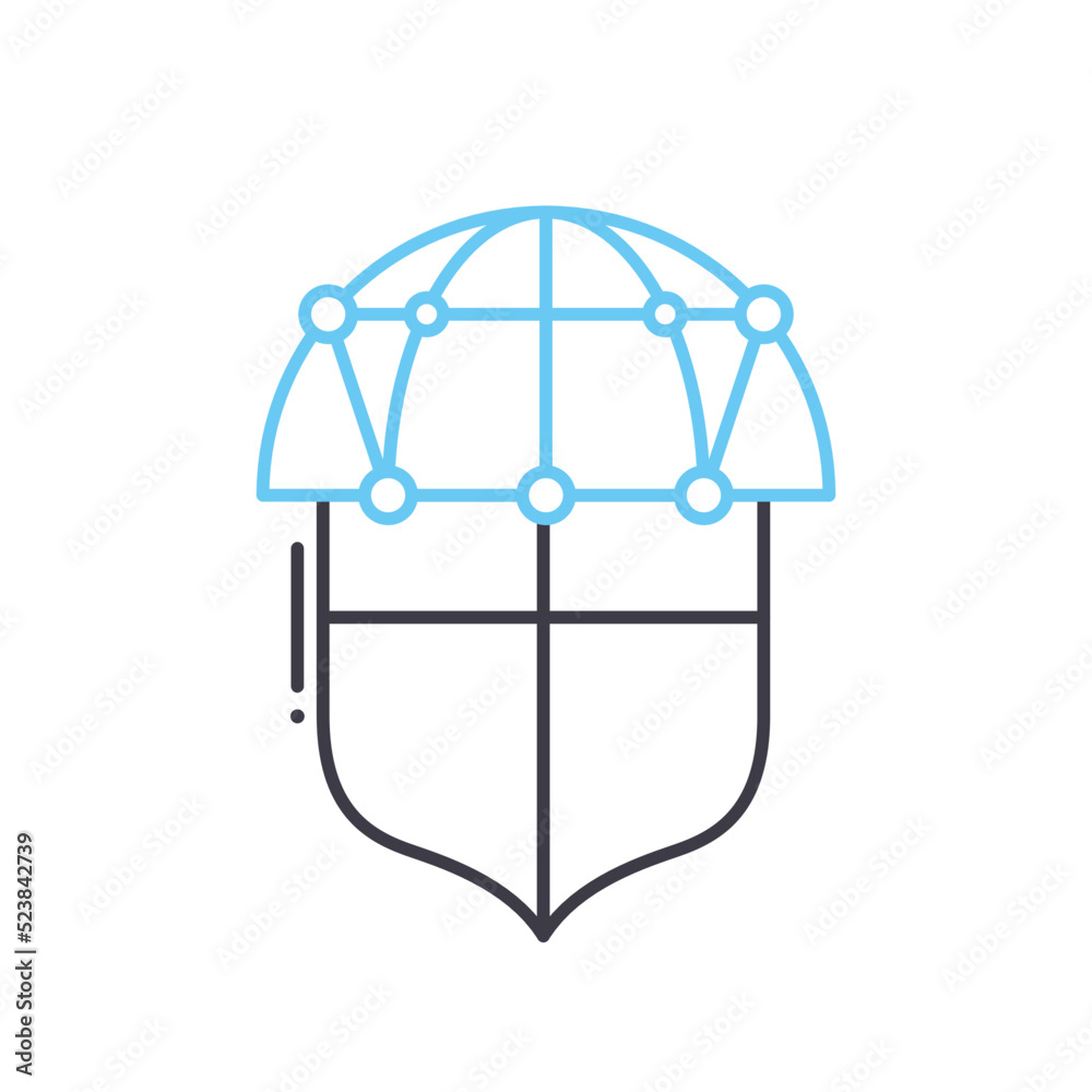 network security line icon, outline symbol, vector illustration, concept sign network security line icon, outline symbol, vector illustration, concept sign