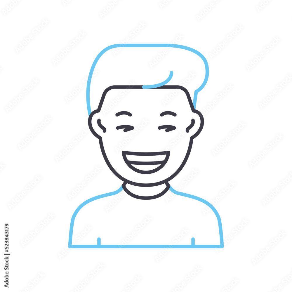 giggle line icon, outline symbol, vector illustration, concept sign giggle line icon, outline symbol, vector illustration, concept sign