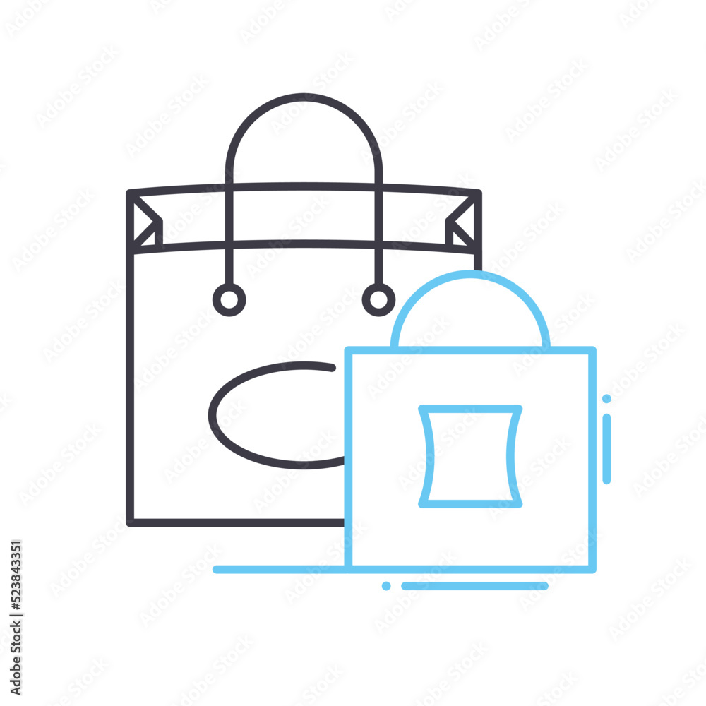 sales shopping bag line icon, outline symbol, vector illustration, concept sign