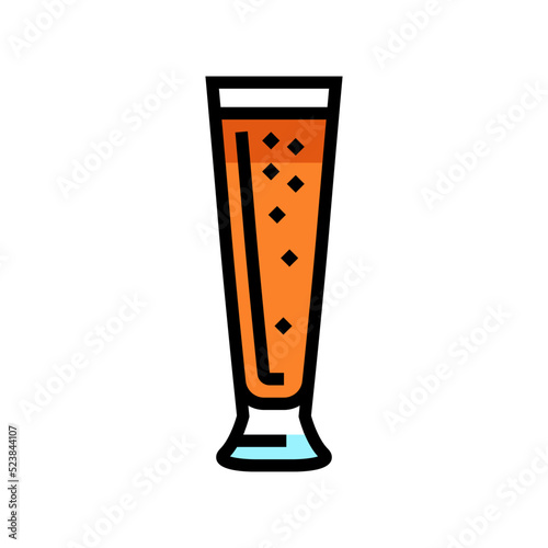 pilsner beer glass color icon vector illustration