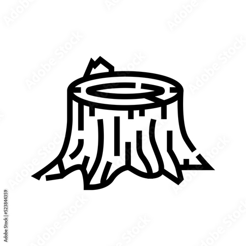 stump wood timber line icon vector illustration