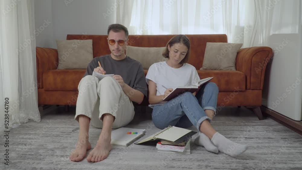 Students do homework at home, study online Students do homework at home, study online