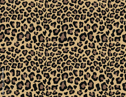  Leopard seamless print for clothes, paper, fabric. Trendy urban design. Animal background. wild cat