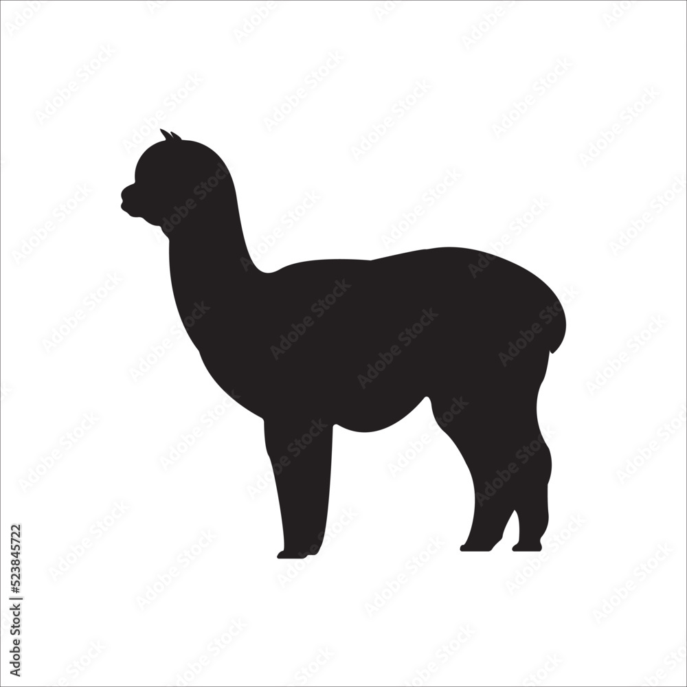 Alpaca icon silhouette vector illustration