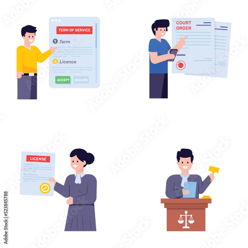 Flat Illustrations of Court Notices