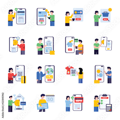 Flat Illustrations of Digital Payments

