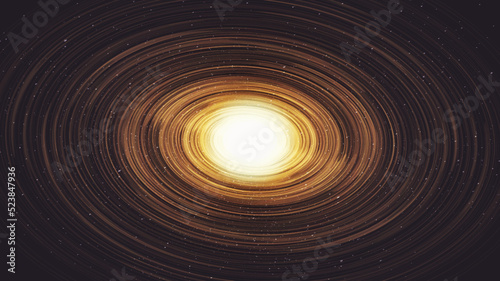 Magic Golden Spiral Black hole on Galaxy background with Milky Way spiral,Universe and starry concept design,vector
