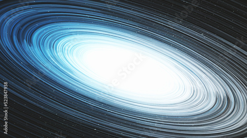 Blue Light Black Hole on Galaxy Background.planet and physics concept design vector illustration.