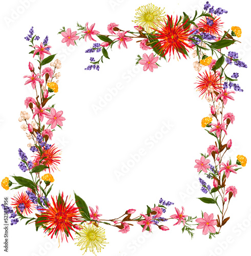 Modern Beautiful wreath. Elegant floral illustration