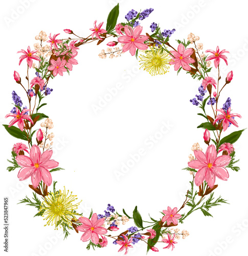 Modern Beautiful wreath. Elegant floral illustration © NOTTY-STUDIO