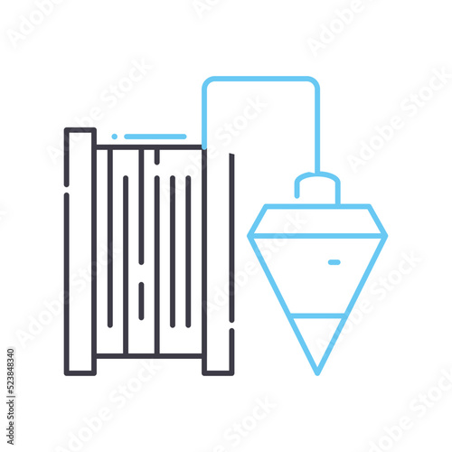 plumb bobs line icon, outline symbol, vector illustration, concept sign
