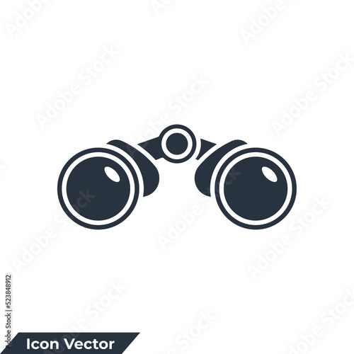 binocular icon logo vector illustration. discover symbol template for graphic and web design collection