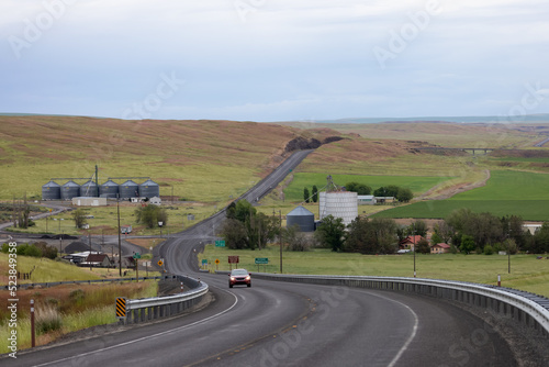 Scenic Road in the Countryside. Washtucna, Washington, United States. photo