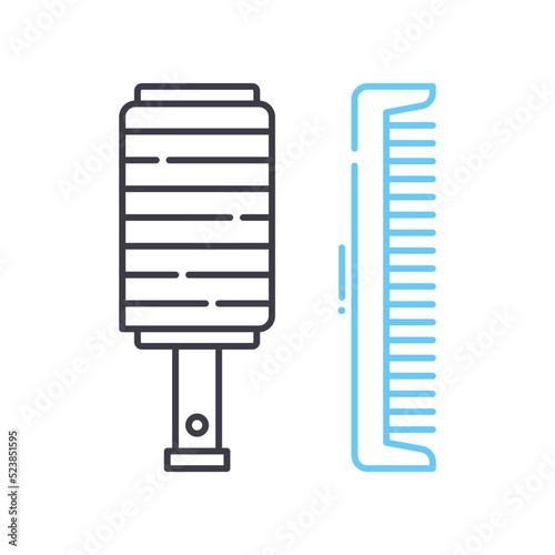 hair dresser line icon, outline symbol, vector illustration, concept sign