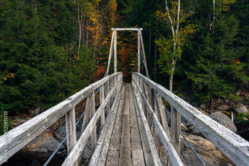 Wood Footbridge in the White Mountains of New Hampshire.