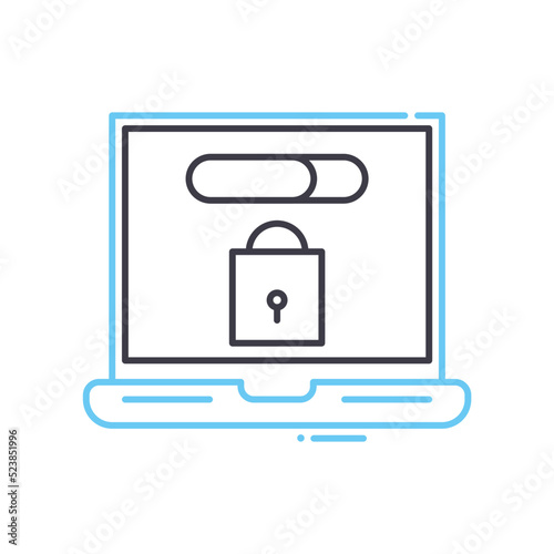 online privacy line icon, outline symbol, vector illustration, concept sign