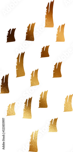 Gold abstract nature art doodle illustration