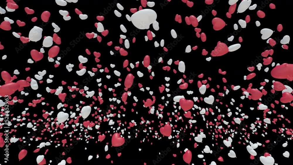 Heart Balloons rising up to the sky. Heart Balloons rising up to the sky.