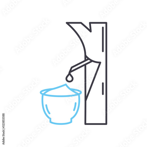rubber tree line icon, outline symbol, vector illustration, concept sign