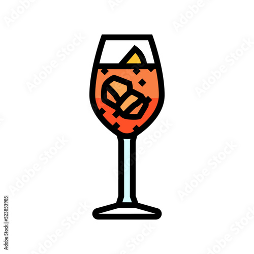spritz cocktail glass drink color icon vector illustration