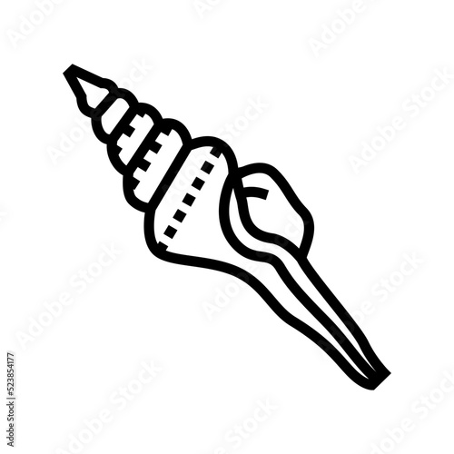 spindle sea shell beach line icon vector illustration