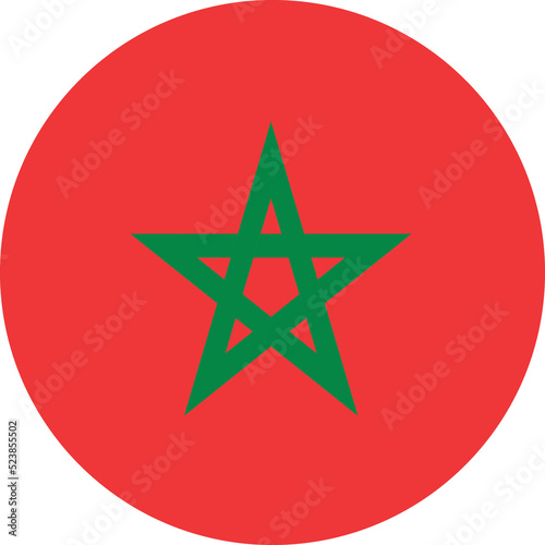 Circle flag vector of Morocco. photo