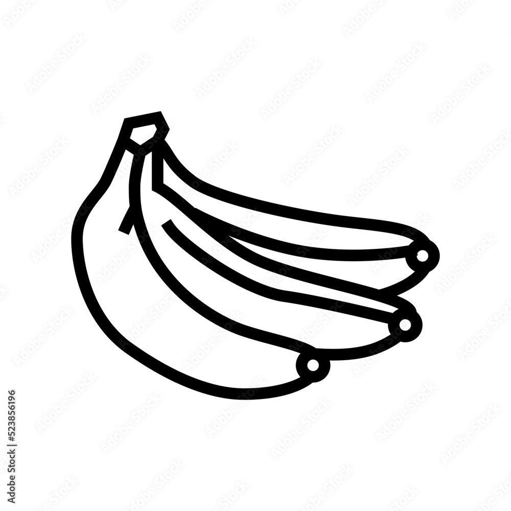 green banana line icon vector illustration