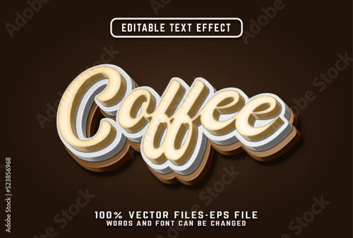 Coffee 3d text effect premium vectors