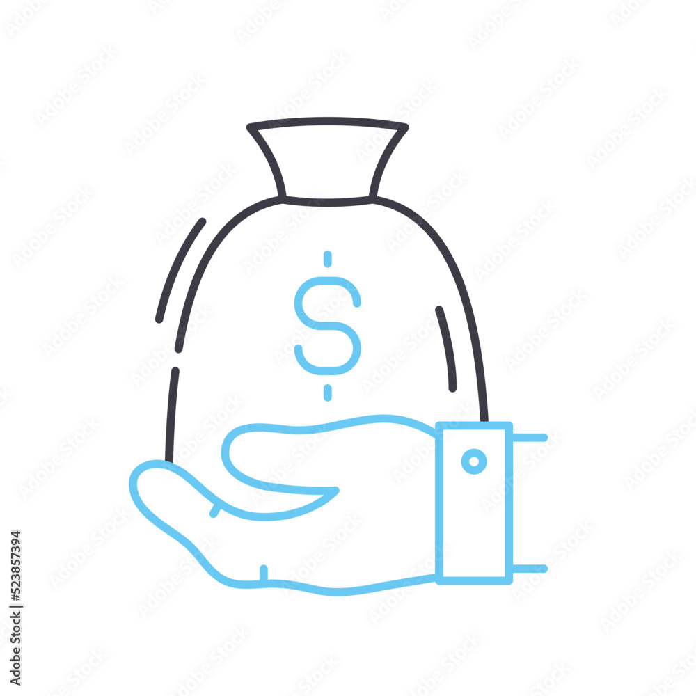 profit generation line icon, outline symbol, vector illustration, concept sign profit generation line icon, outline symbol, vector illustration, concept sign