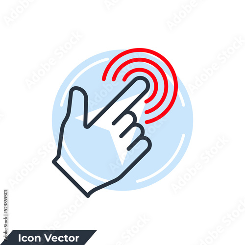 Virtual interactive control icon logo vector illustration. control touch symbol template for graphic and web design collection