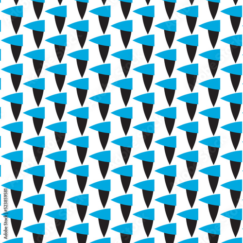repeating triangle pattern. Geometric pattern. Black and blue triangle Abstract background pattern design. 